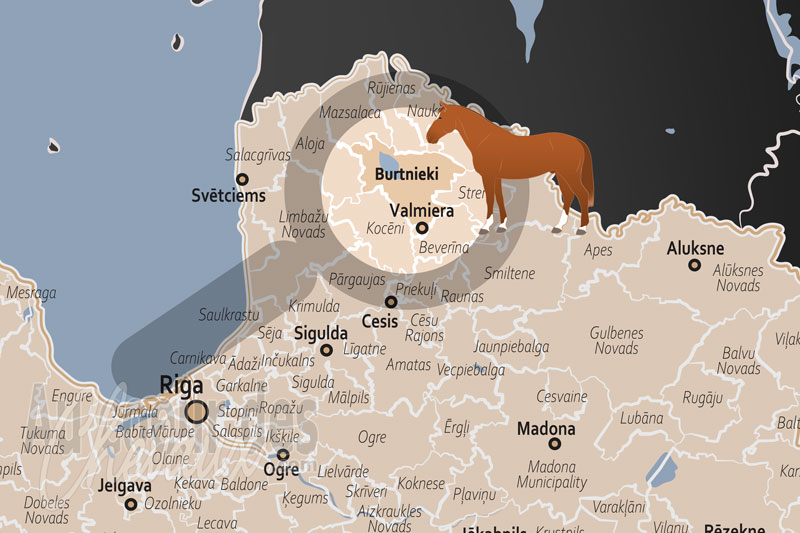 La localisation de la Municipalit� de Burtnieku en Lettonie