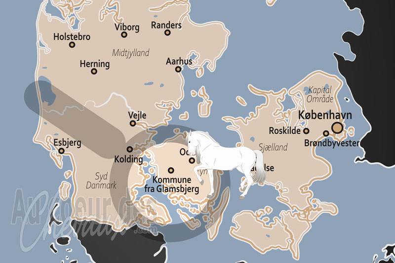 La localisation de la Municipalit� de Glamsbjerg au Danemark
