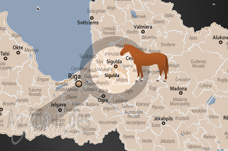 La localisation de la Municipalit� de Siguldas en Lettonie