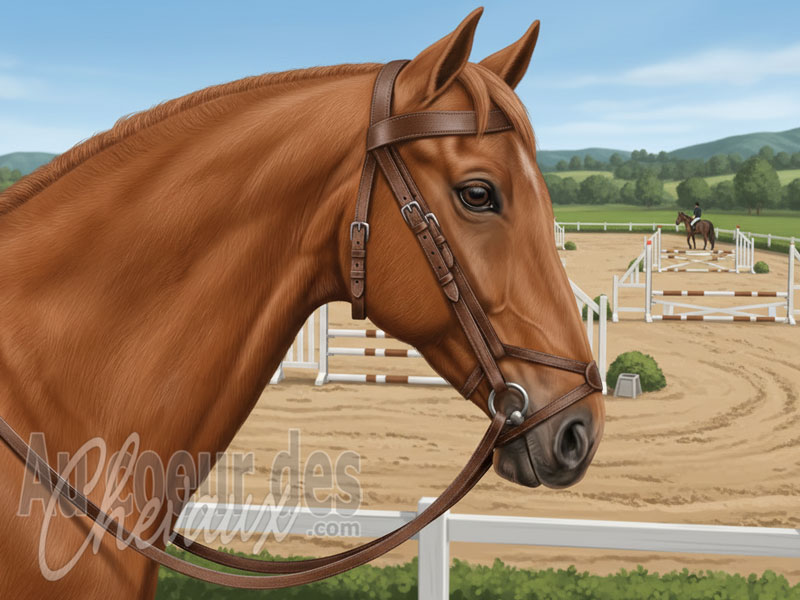 La Muserolle crois�e pour le cheval, architecture en � x �, dynamique de l'encadrement et optimisation respiratoire