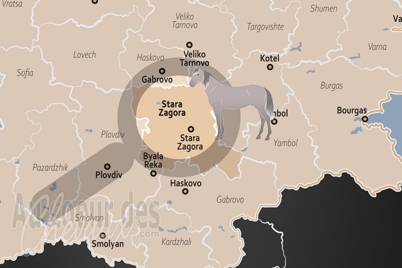 La localisation de l'Oblast de Stara Zagora en Bulgarie