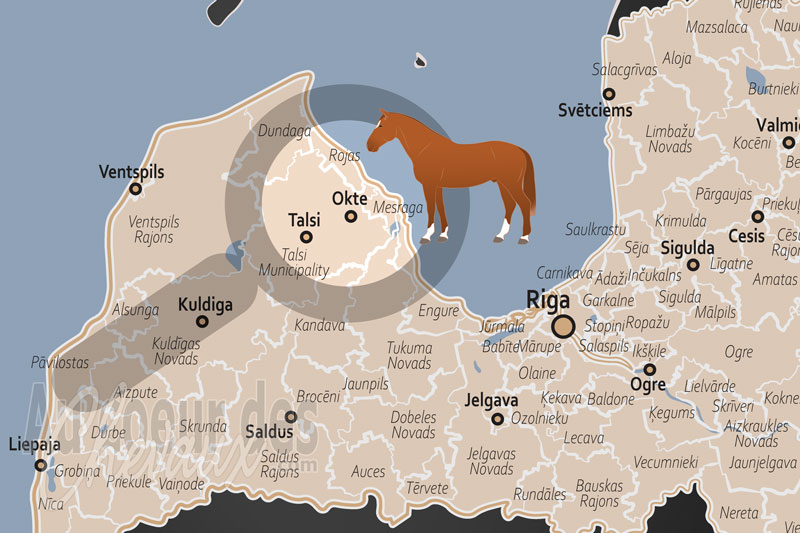 La localisation d'Okte en Lettonie
