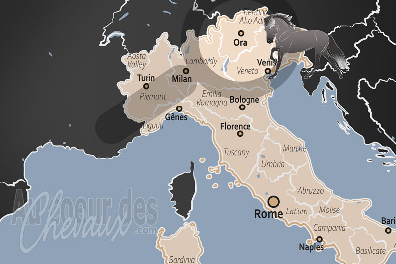 La localisation d'Ora en Italie