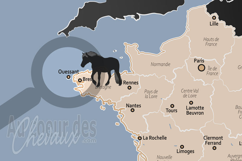 La localisation d'Ouessant en France