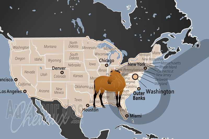 La localisation des Outer Banks aux �tats Unis