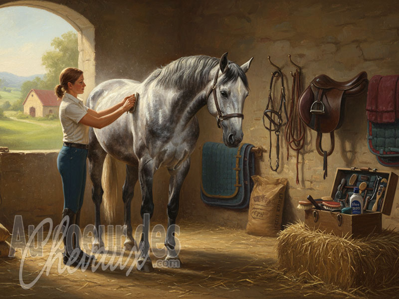 Le Pansage du cheval, hygi�ne cutan�e, vigilance sanitaire et interaction sociale
