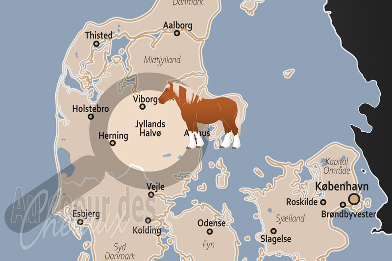 La localisation de la P�ninsule du Jutland au Danemark