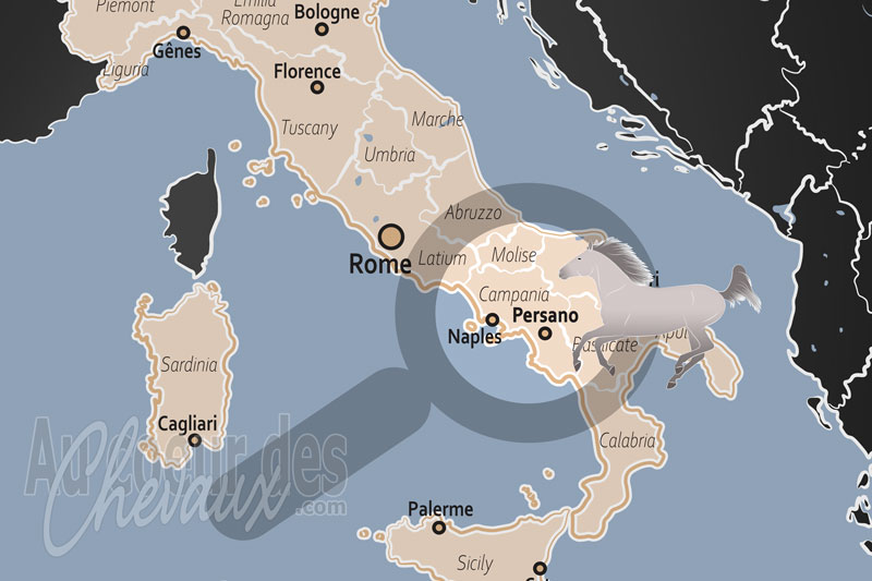 La localisation de Persano en Italie