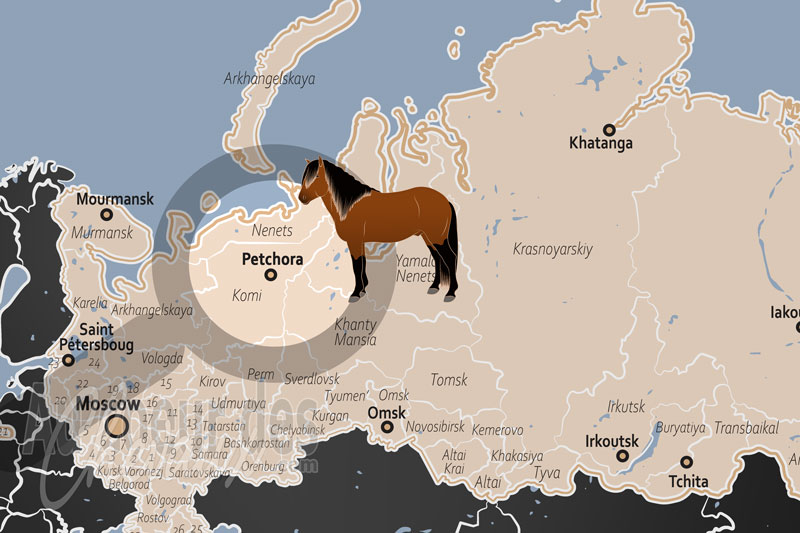 La localisation de Petchora en Russie