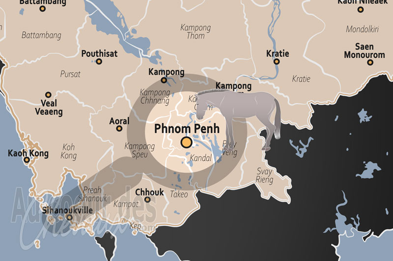 La localisation de Phnom Penh au Cambodge