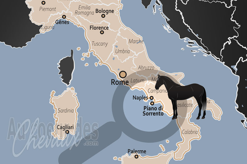 La localisation de Piano di Sorrento en Italie