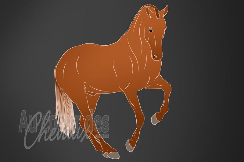 Un cheval qui fait une pirouette