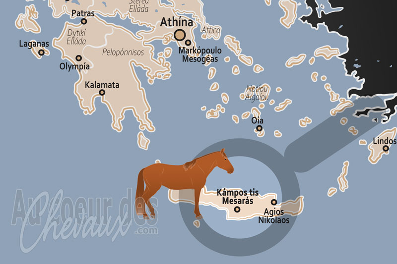 La localisation dans le pays de la Plaine de la Messara en Gr�ce