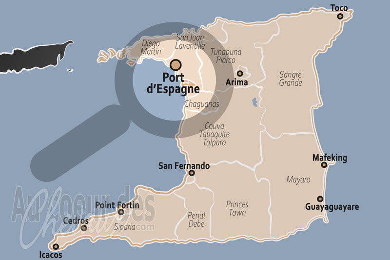 La localisation de Port d'Espagne � Trinit� et Tobago