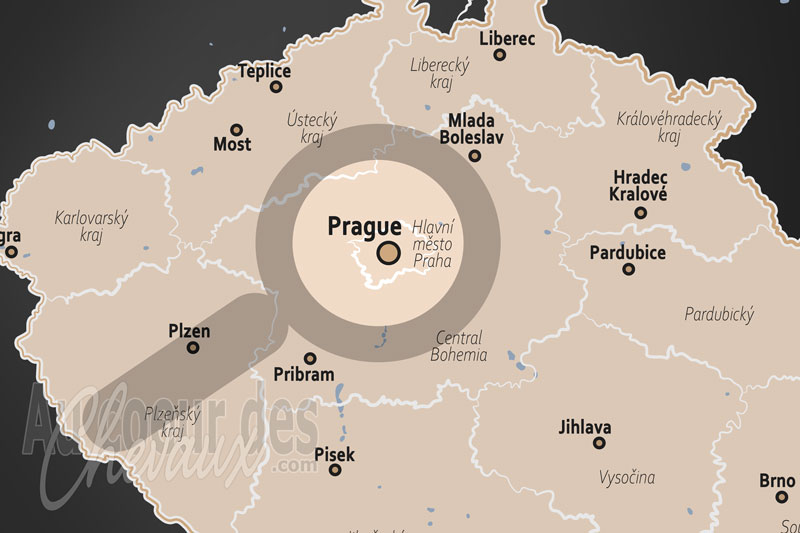 La localisation de Prague en Tch�quie