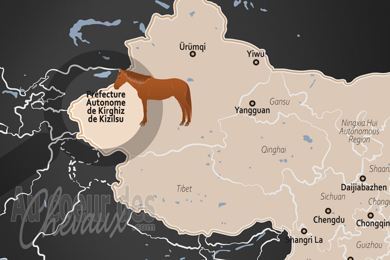 La localisation de la Pr�fecture Autonome de Kirghiz de Kizilsu en Chine