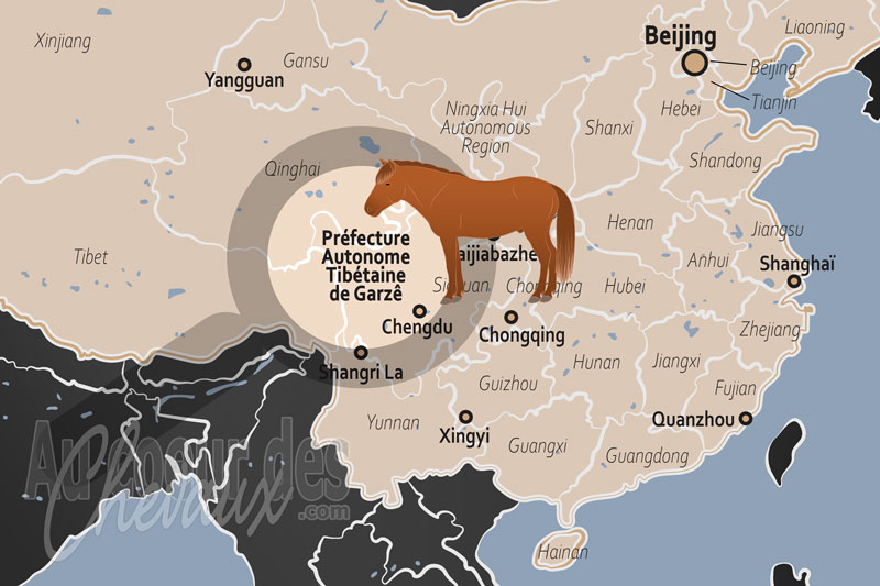 La localisation de la Pr�fecture Autonome Tib�taine de Garz� en Chine