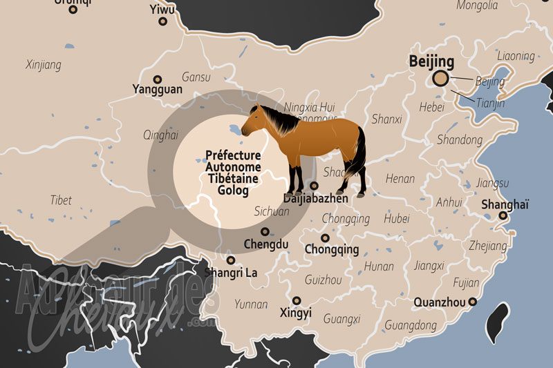 La localisation de la Pr�fecture Autonome Tib�taine Golog en Chine