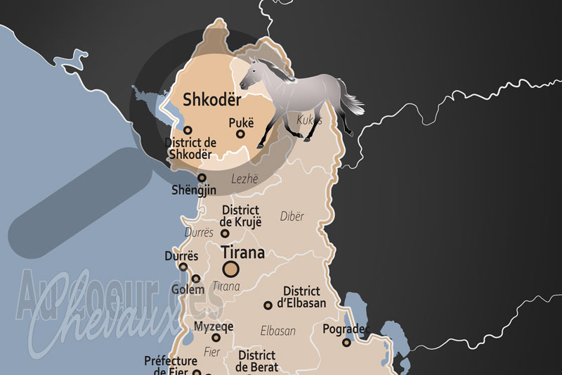La localisation de la Pr�fecture de Shkod�r en Albanie