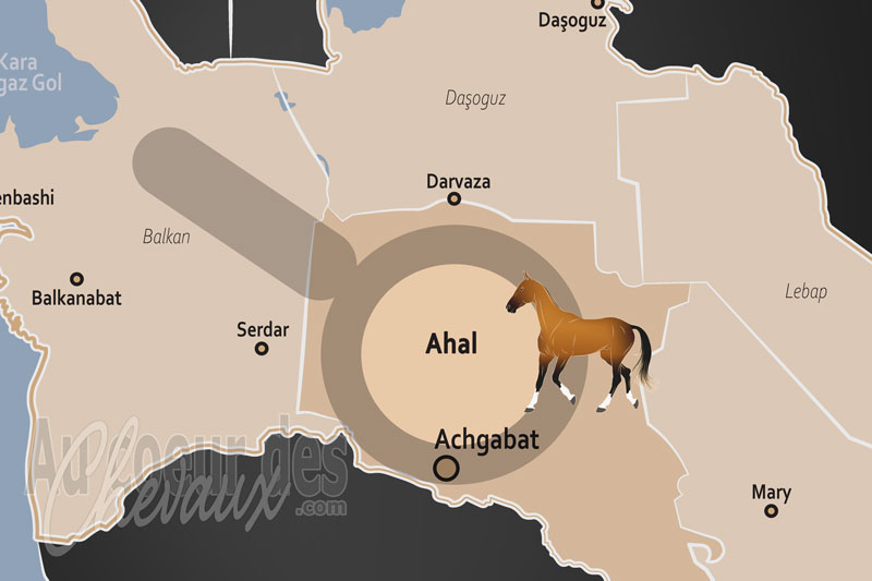 La localisation dans le pays de la Province d'Ahal au Turkm�nistan