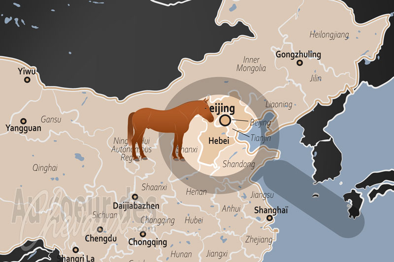 La localisation de la Province d'Hebei en Chine