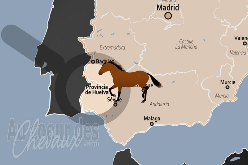 La localisation de la Province d'Huelva en Espagne