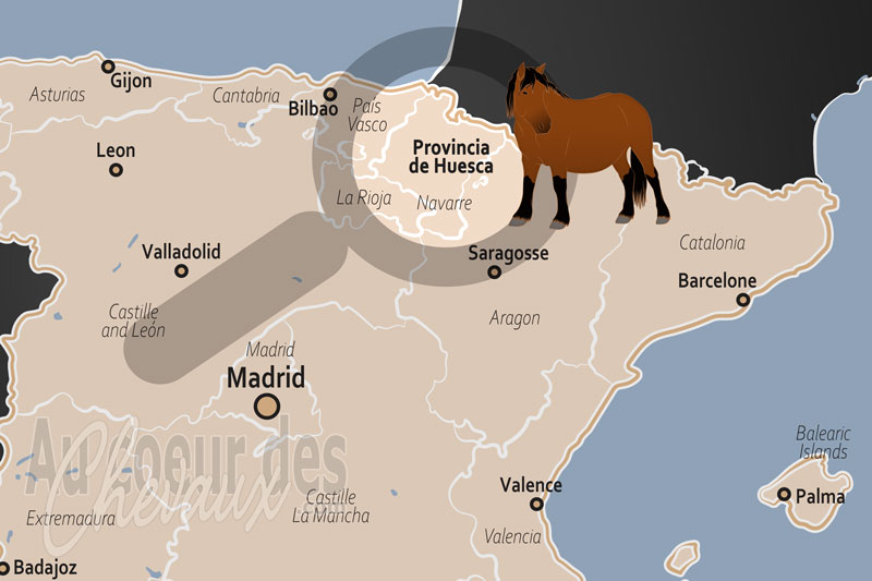 La localisation de la Province d'Huesca en Espagne
