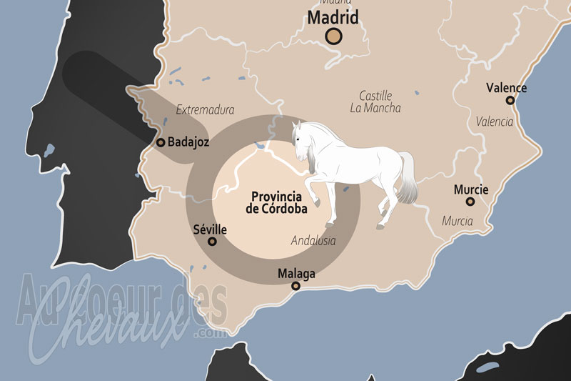 La localisation de la Province de Cordoue en Espagne