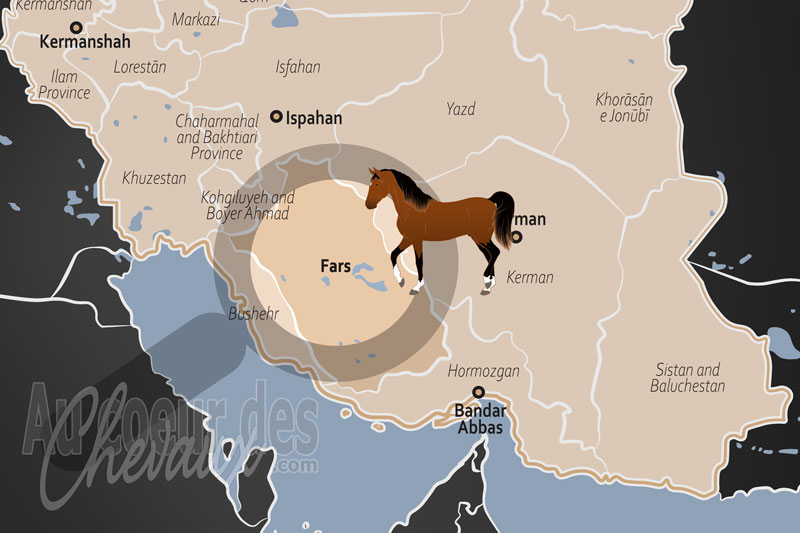La localisation de la Province de Fars en Iran