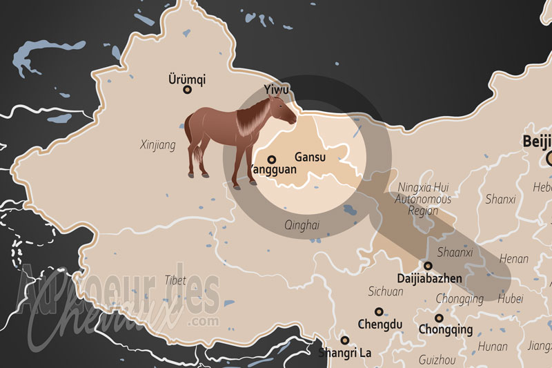 La localisation de la Province de Gansu en Chine
