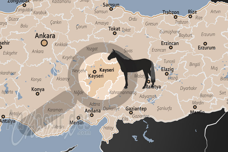 La localisation de la Province de Kayseri en Turquie