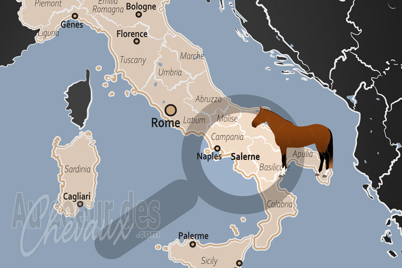 La localisation de la Province de Salerne en Italie