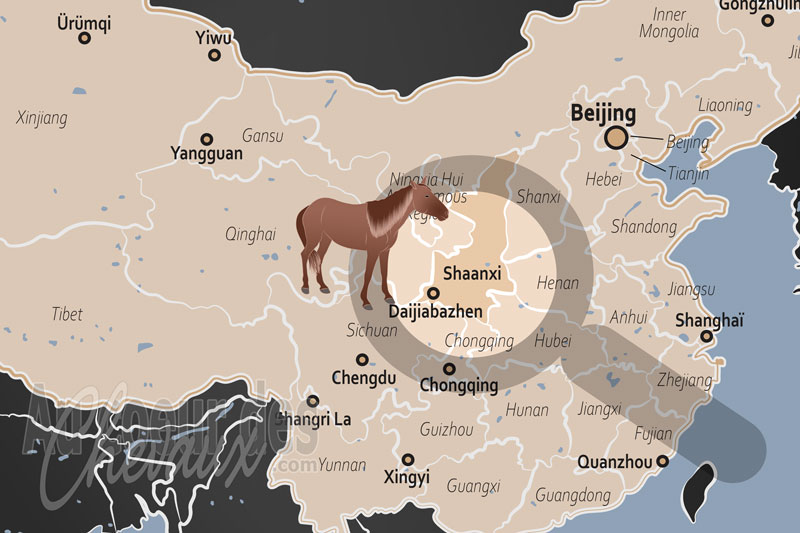 La localisation de la Province de Shaanxi en Chine