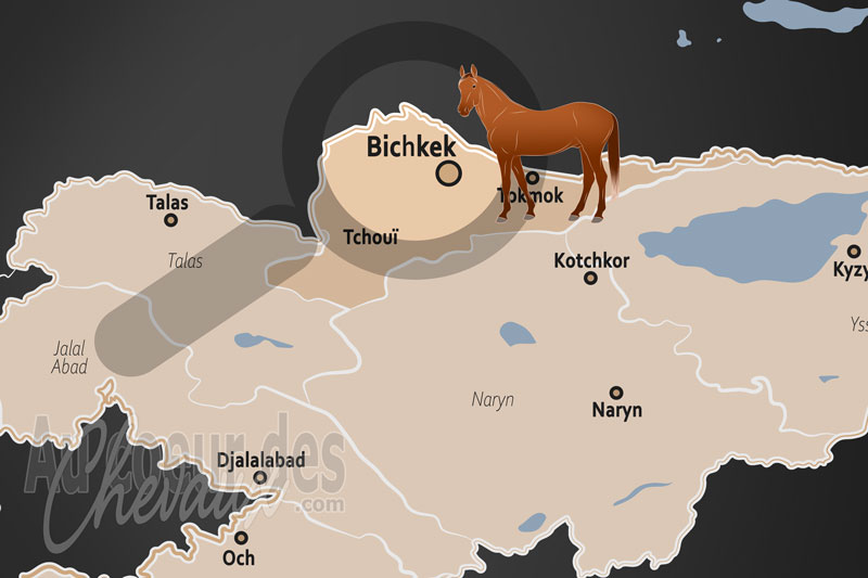 La localisation de la Province de Tchou� au Kirghizistan