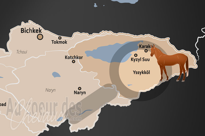 La localisation de la Province de Yssyk K�l au Kirghizistan