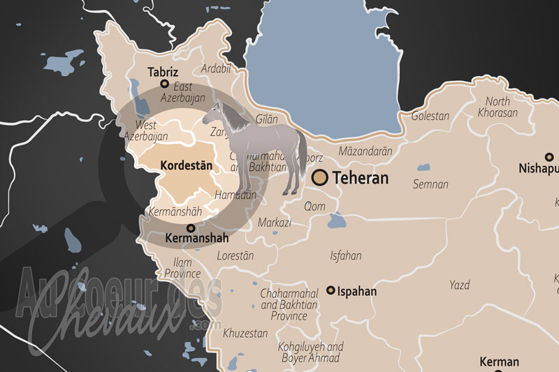 La localisation de la Province du Kurdistan en Iran
