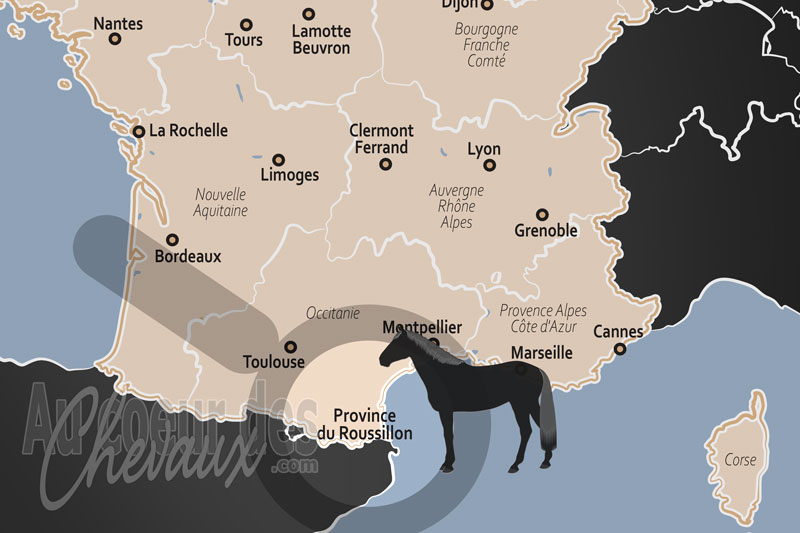 La localisation de la Province du Roussillon en France