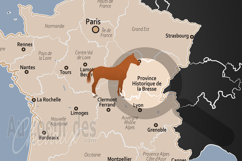 La localisation de la Province Historique de la Bresse en France