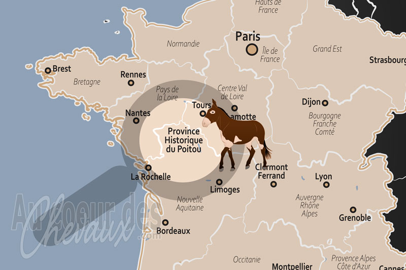 La localisation de la Province Historique du Poitou en France