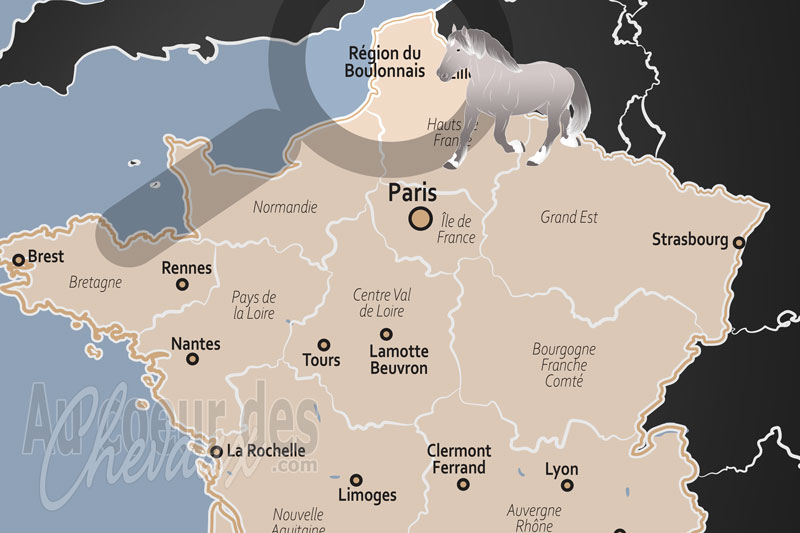 La localisation dans le pays de la R�gion du Boulonnais en France