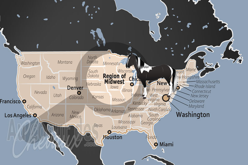 La localisation de la R�gion du Midwest aux �tats Unis