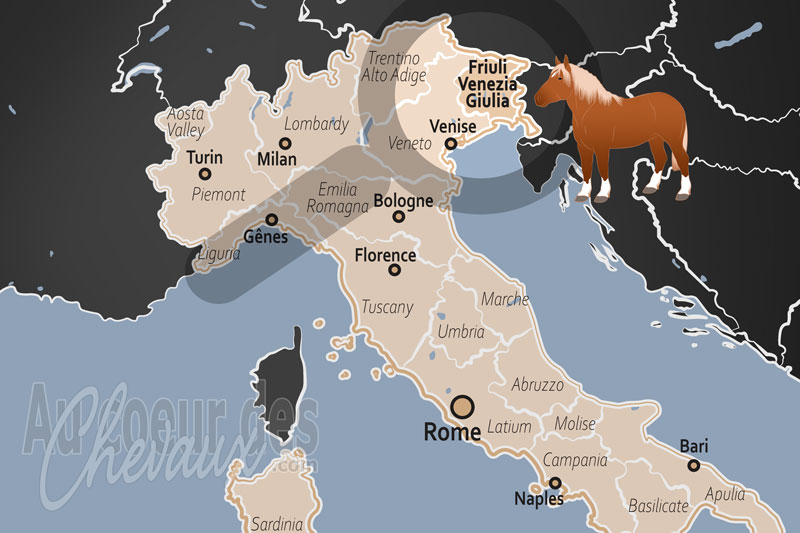 La localisation de la R�gion Frioul V�n�tie Julienne en Italie