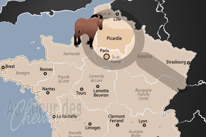 La localisation de la R�gion Historique de la Picardie en France