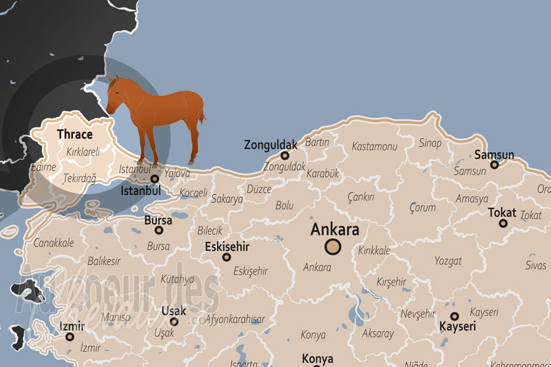 La localisation de la R�gion Historique de Thrace en Turquie