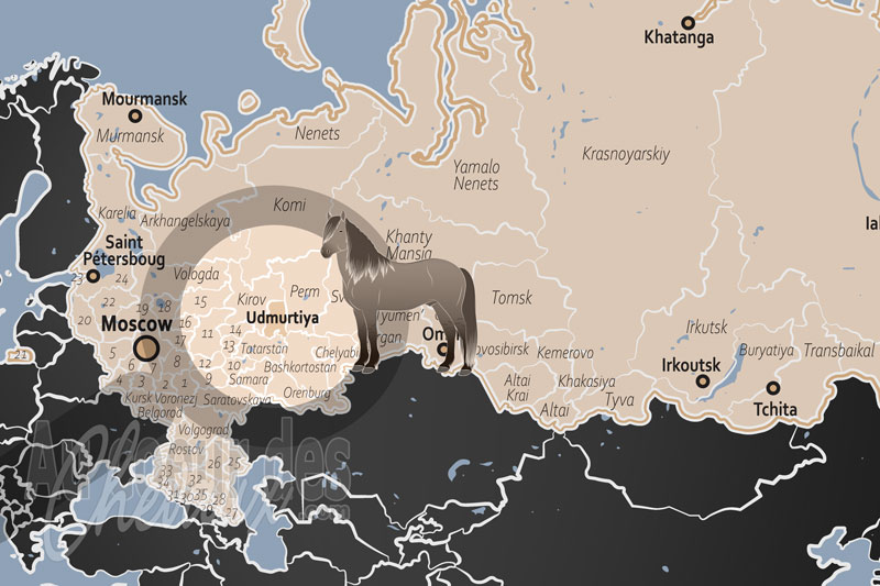 La localisation de la R�publique d'Oudmourtie en Russie