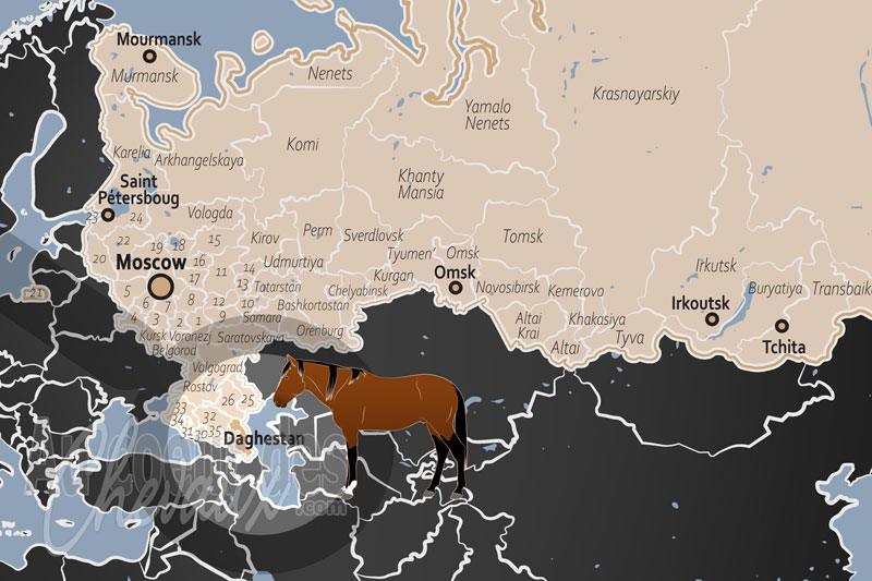 La localisation de la R�publique du Daghestan en Russie