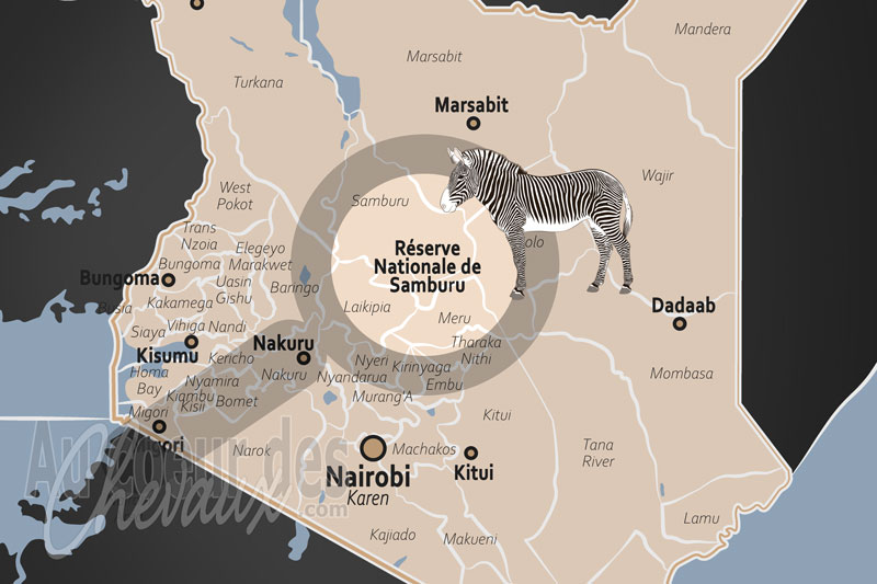 La localisation de la R�serve Nationale de Samburu au Kenya