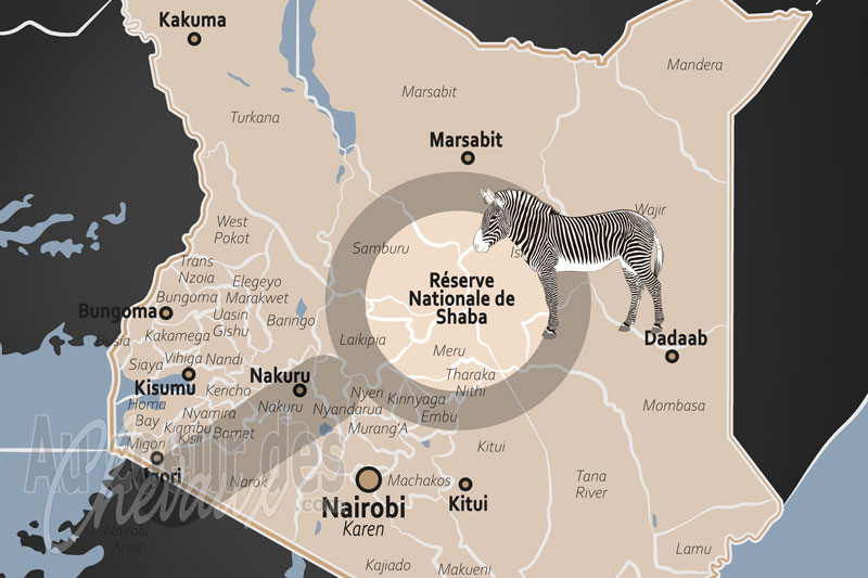La localisation de la R�serve Nationale de Shaba au Kenya