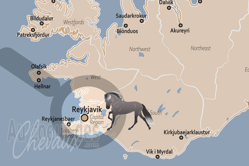 La localisation dans le pays de Reykjavik en Islande