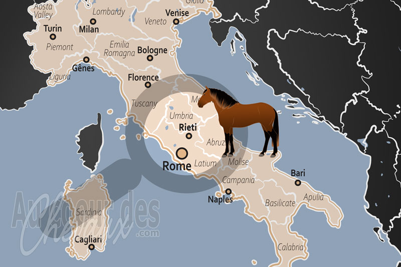 La localisation de Rieti en Italie